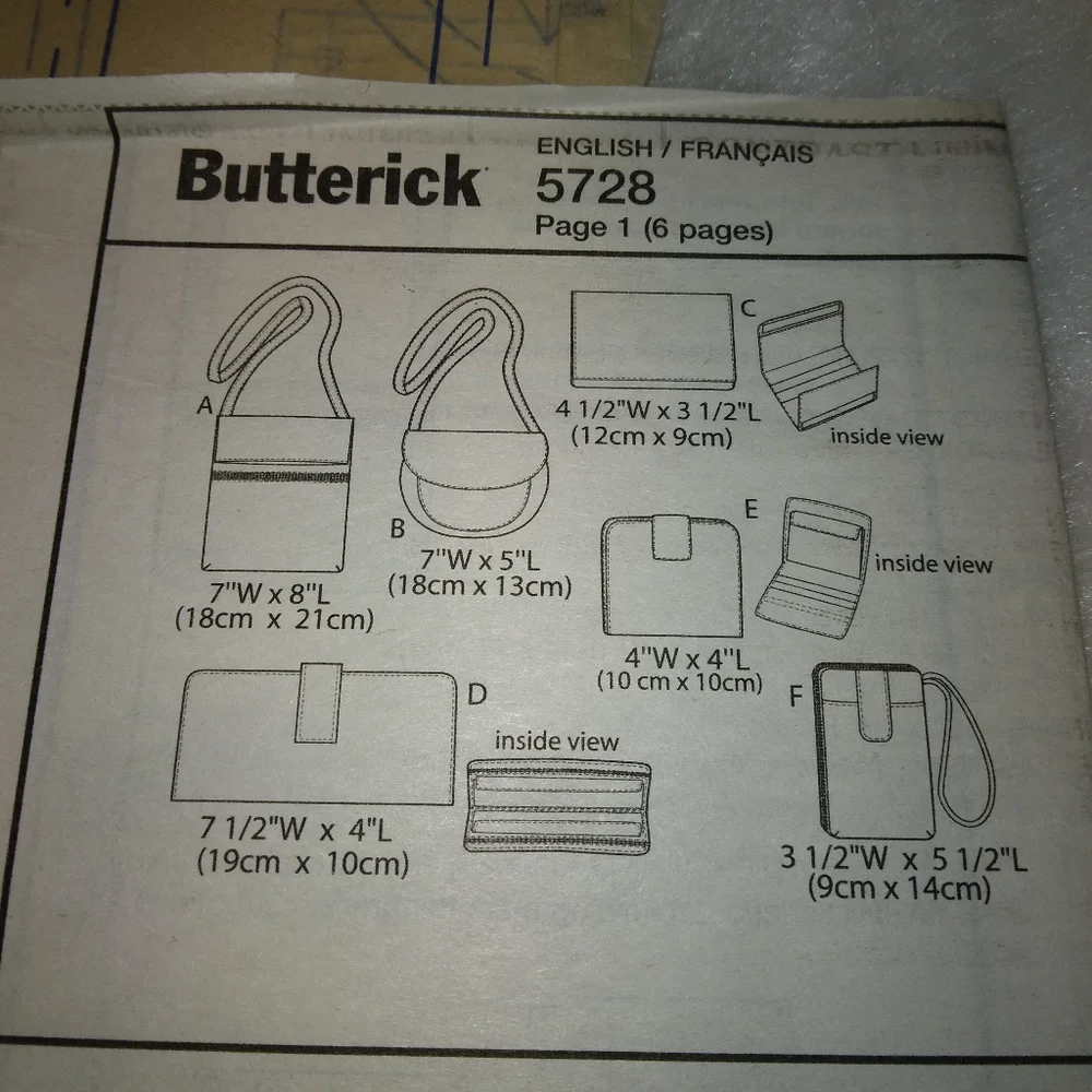 BUTTERICK B5728 Bags and purses by Waverly